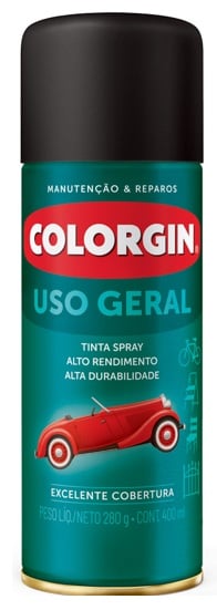 COLORGIN USO GERAL PRETO FC 400    400ML  SPRAY  -  SHERWIN W.
