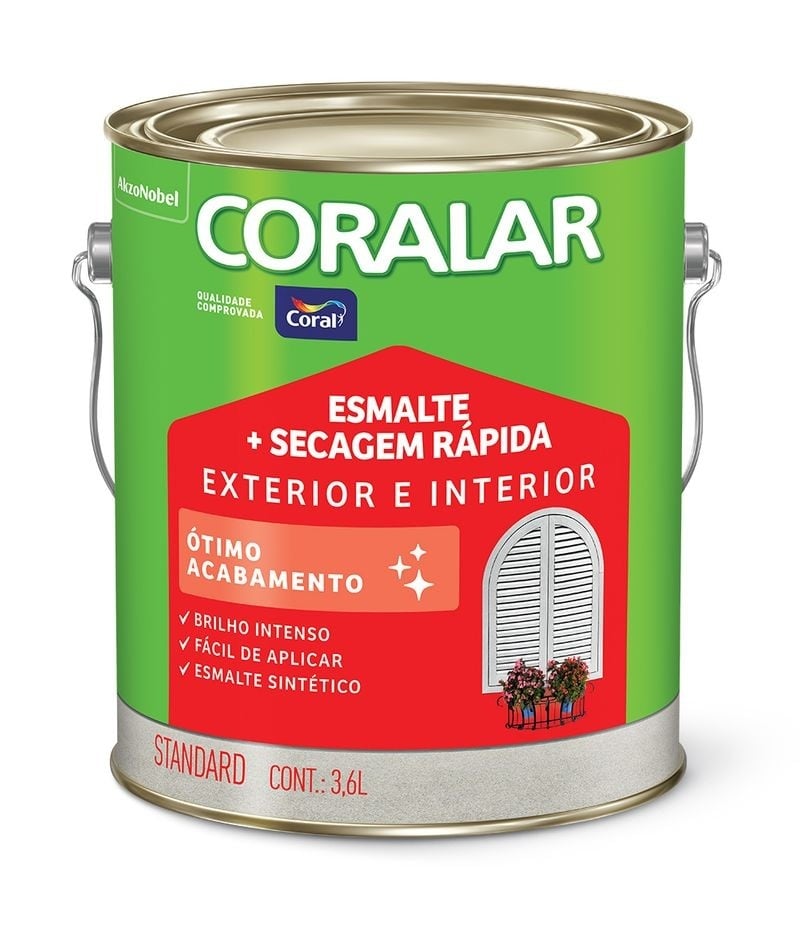 CORALAR ESMALTE + SEC RAPIDA CINZA MEDIO   3,6L