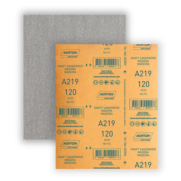 LIXA  MADEIRA A219 NO-FIL GR. 220 FOLHA - UND 50/50- NORTON