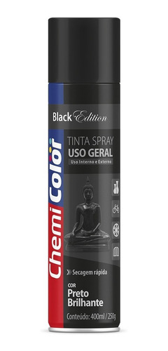 CHEMICOLOR USO GERAL PRETO BR     400ML  SPRAY  -  BASTON