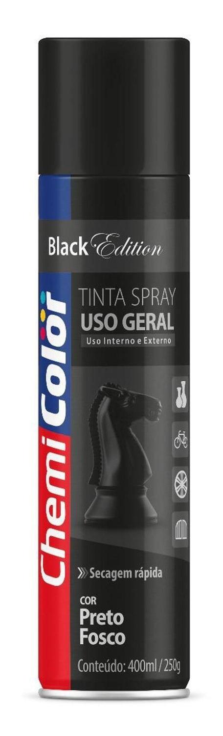 CHEMICOLOR USO GERAL PRETO FC     400ML  SPRAY  -  BASTON