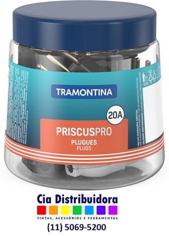 POTE PLUGUE MACHO 2P + T 20A PR/BR C/20 TRAMONT
