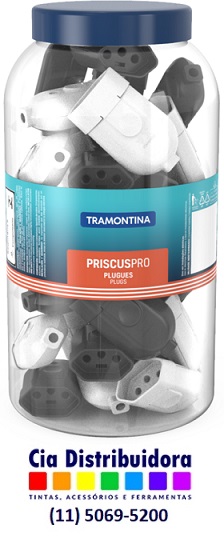 POTE PLUGUE FEMEA 2P +T PR/BR 10A C/44 - TRAMONTINA