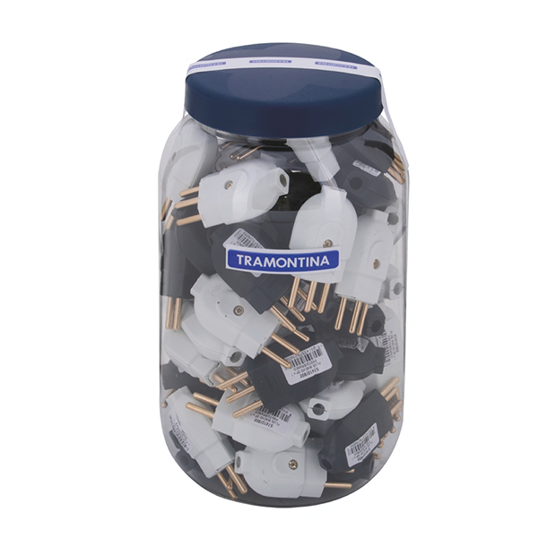 POTE PLUGUE MACHO 2P + T 10A PR/BR C/68 TRAMONT