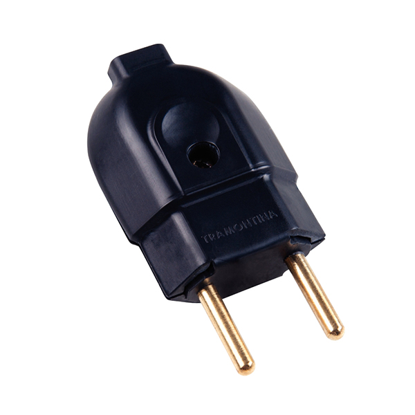 PLUGUE MACHO 2P 20A/250V PRRTO 10/50 PCS - TRAMONTINA