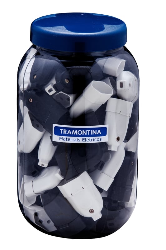 POTE PLUGUE FEMEA 2P PR/BR 10A C/66   TRAMONT