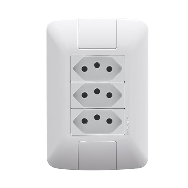 CJ 3 TOMADAS 2P+T 10A/250V ARIA BRANCA TRAMONT