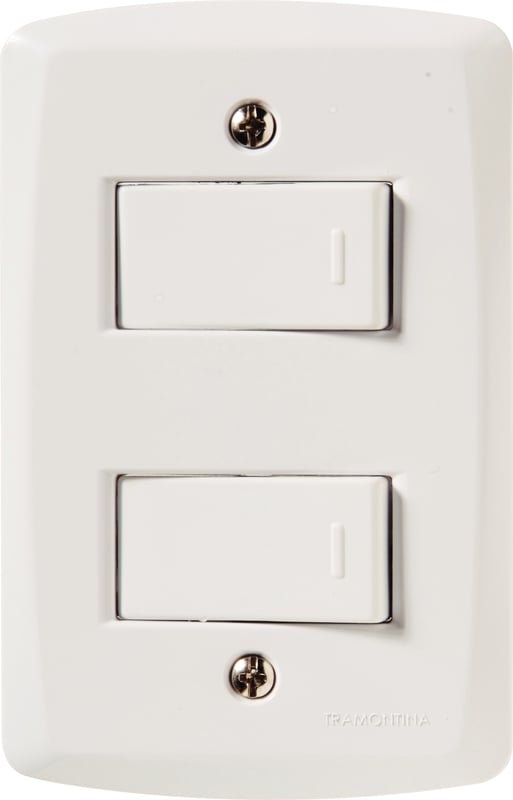 CJ 2 INTER.SIMPLES 10A/250V LUX2 BR        PC - TRAMONTINA