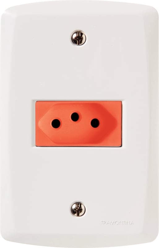 CJ TOMADA 2PT LUX2 20A250V VERMELHO      PC  TRAMONTINA