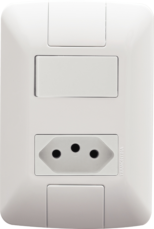 CJ INTERRUPTOR SIMPLES 6A+TOM.2P+T 20A ARIA PC - TRAMONTINA
