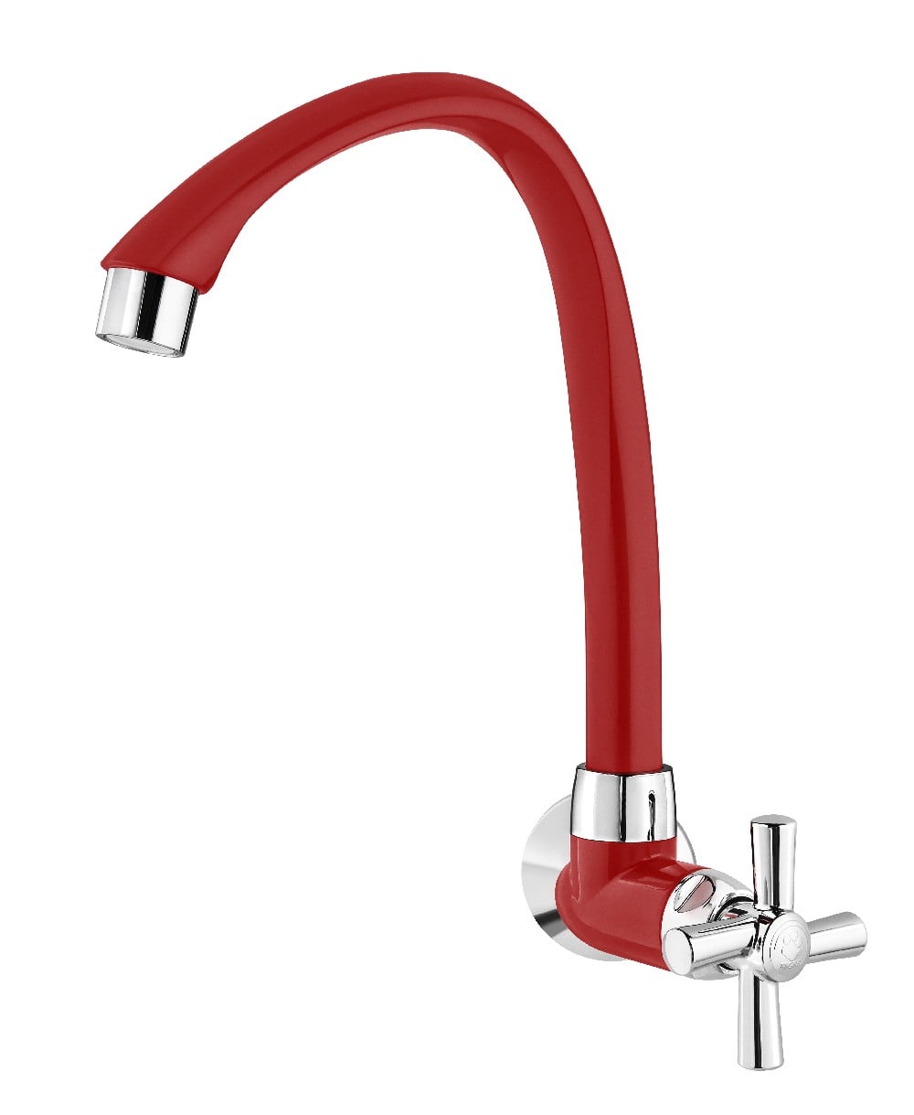 TORNEIRA ABS COZ PAREDE ALTA MOVEL CROSS VERMELHA/CROMO 1/2-3/4 - UND