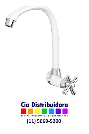 TORNEIRA ABS COZ PAREDE ALTA MOVEL CROSS BRANCA/CROMO 1/2-3/4 - UND 1/