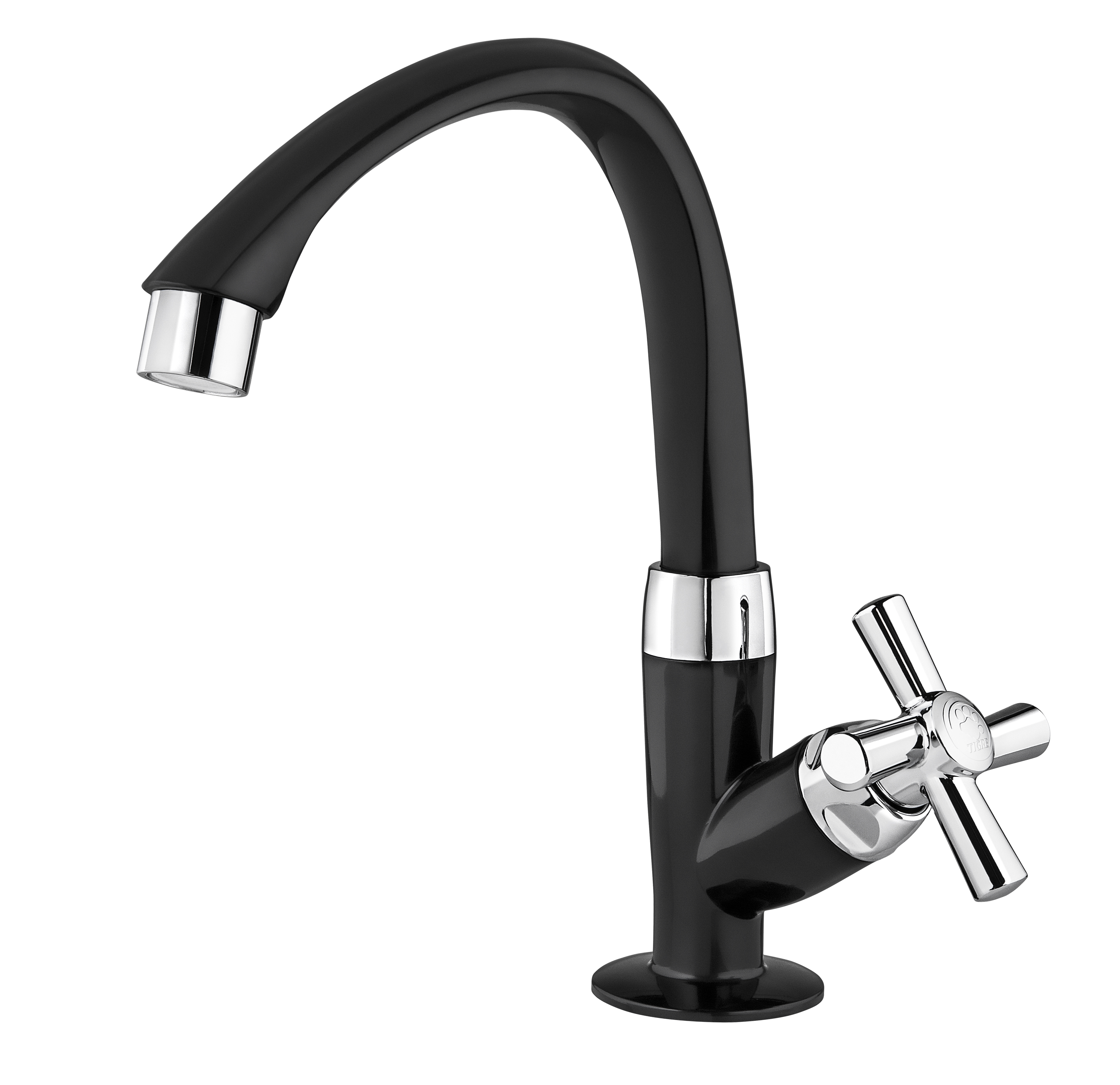 TORNEIRA ABS LAV MESA ALTA MOVEL CROSS PRETA/CROMO 1/2 - UND 1/1 - TIG