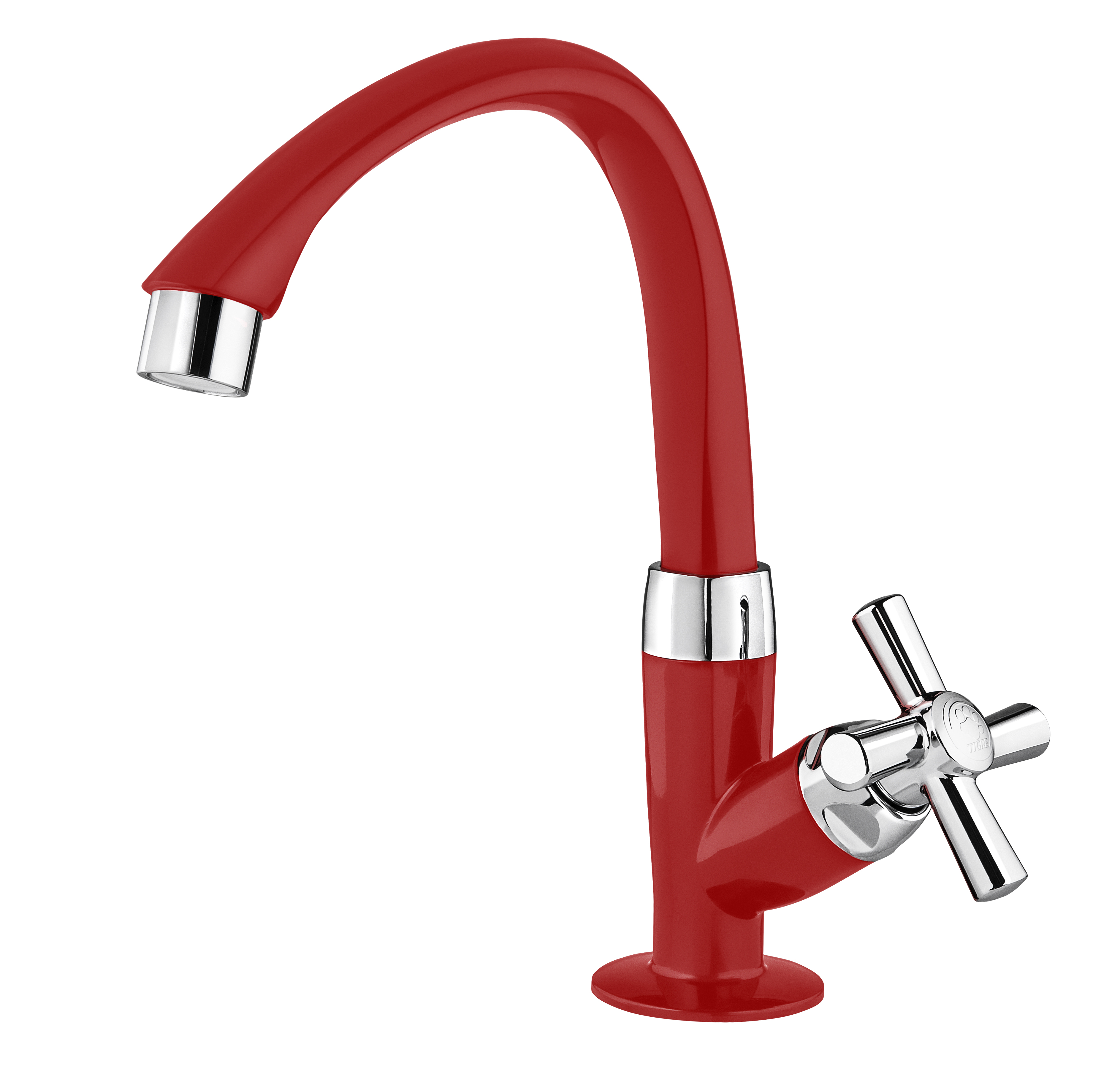 TORNEIRA ABS LAV MESA ALTA MOVEL CROSS VERMELHA/CROMO 1/2 - UND 1/1 -