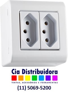 CAIXA+TAMPA+ 2 TOMADA 2P+T 20A/250V LIZ FLEX- TRAMONTINA