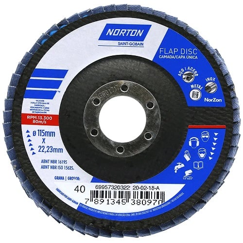 DISCO FLAP ORIGINAL R822 115X22 P40 - NORTON