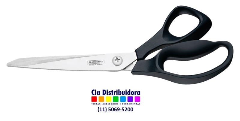 TESOURA COSTURA  C/ LAMINA DE AÇO INOX MICROSSERRILHADO CABO DE POLIPROPILENO ONIX 10 - TRAMONTINA