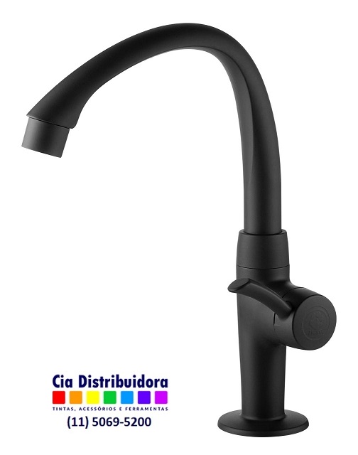 TORNEIRA ABS  LAVATORIO LINEA MESA BICA ALTA MOVEL PRETO FOSCO - TIGRE