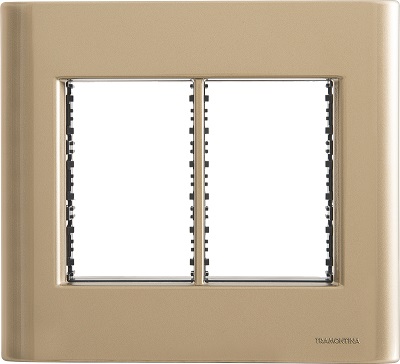 PLACA 4X4 6P GIZ OURO METALIZADO C/SUPORTE   -  TRAMONTINA