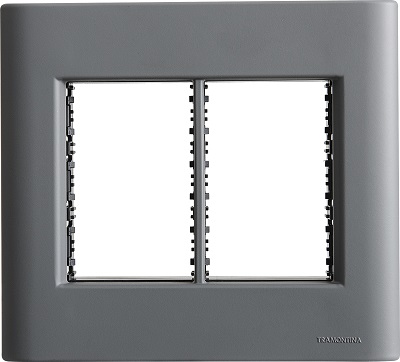 PLACA 4X4 6P GIZ TITÂNIO SOFT TOUCH C/SUPORTE   -  TRAMONTINA