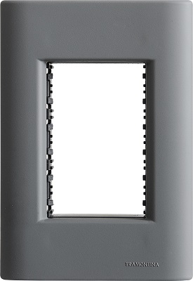PLACA 4X2 3P GIZ TITÂNIO SOFT TOUCH C/SUPORTE   -  TRAMONTINA