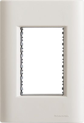 PLACA 4X2 3P GIZ BRANCA SOFT TOUCH C/SUPORTE   -  TRAMONTINA