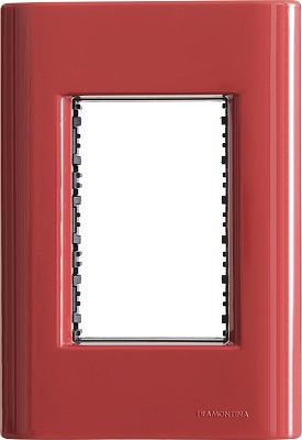 PLACA 4X2 3P GIZ NAPOLI C/SUPORTE   -  TRAMONTINA