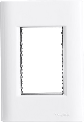 PLACA 4X2 3P GIZ BRANCA C/SUPORTE   -  TRAMONTINA