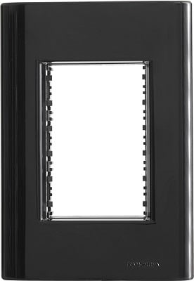 PLACA 4X2 3P GIZ PRETA C/SUPORTE   -  TRAMONTINA