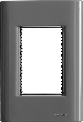 PLACA 4X2 3P GIZ TITÂNIO C/SUPORTE   -  TRAMONTINA