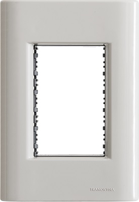 PLACA 4X2 3P GIZ FENDI C/SUPORTE   -  TRAMONTINA