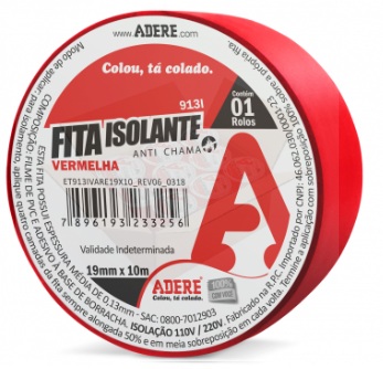 FITA ISOLANTE 913L VERMELHA    18X10 - ADERE