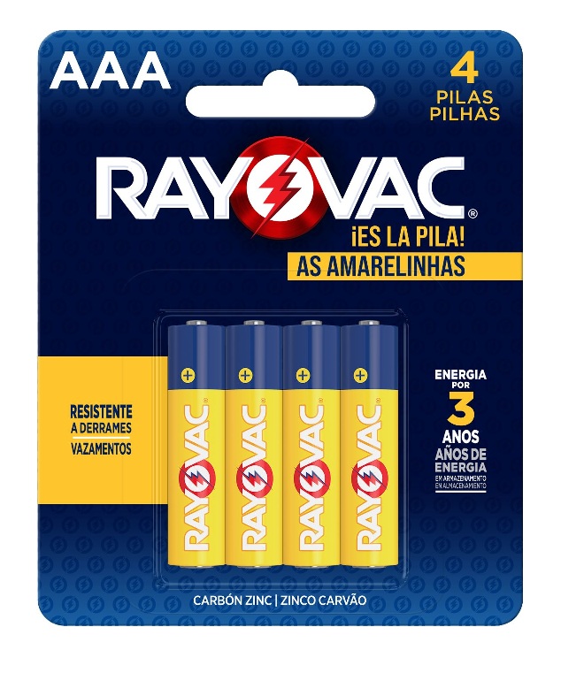 PILHA ZINCO RAYOVAC AAA4 C/24 UND   -   ENERGIZER