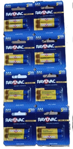 PILHA ZINCO RAYOVAC AAA2  C/16 UND (08 CARTELAS C/2 UND)   -   ENERGIZER