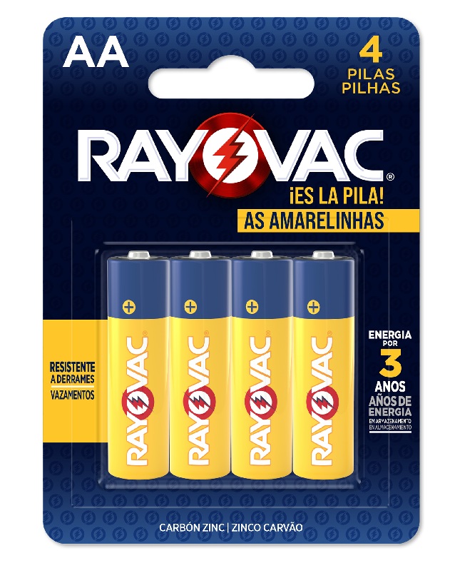 PILHA ZINCO RAYOVAC AA4 C/04 UND   -   ENERGIZER