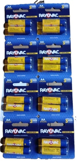 PILHA ZINCO RAYOVAC AA2  C/16 UND (8 CARTELAS C/2 UND)  -   ENERGIZER