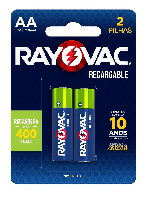 PILHA RECARREGAVEL ECO RAYOVAC AA  C/02 UND   -   ENERGIZER