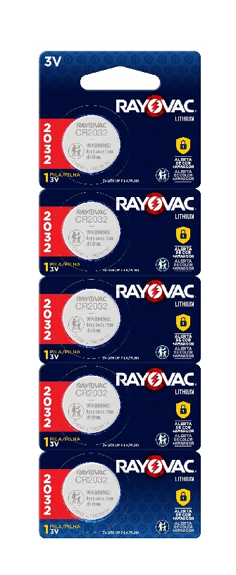 PILHA BOTAO ELETRONICA RAYOVAC  CR2032 C/05 UND   -   ENERGIZER