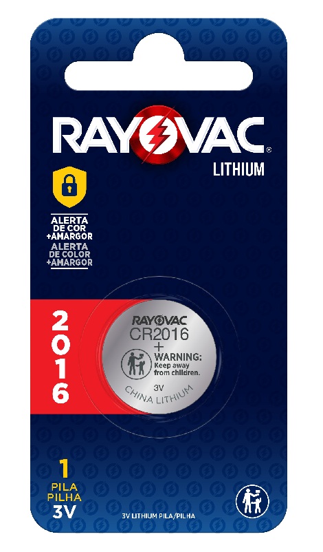 PILHA BOTAO ELETRONICA RAYOVAC  CR2016    UND   -   ENERGIZER