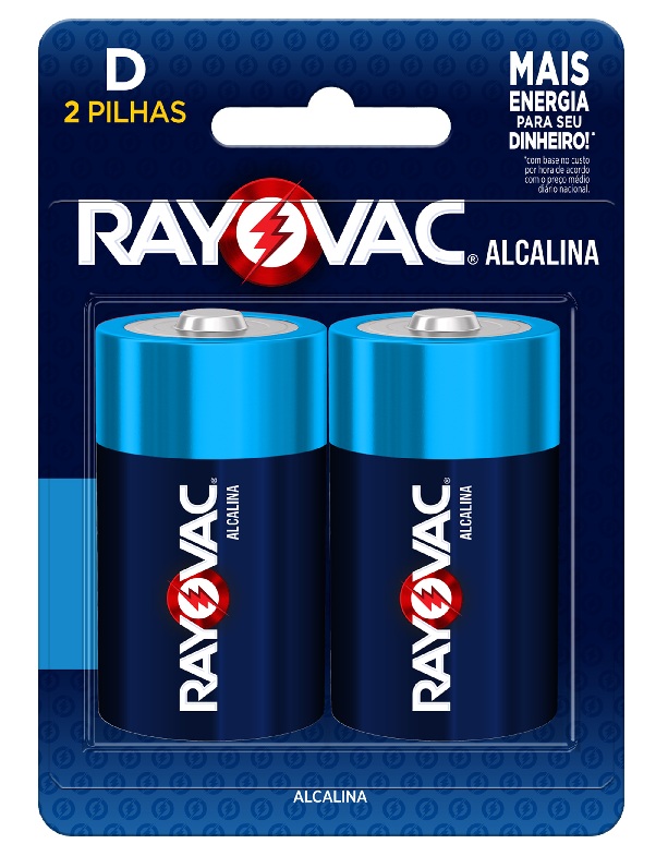 PILHA ALCALINA RAYOVAC D2  C/02 UND   -   ENERGIZER
