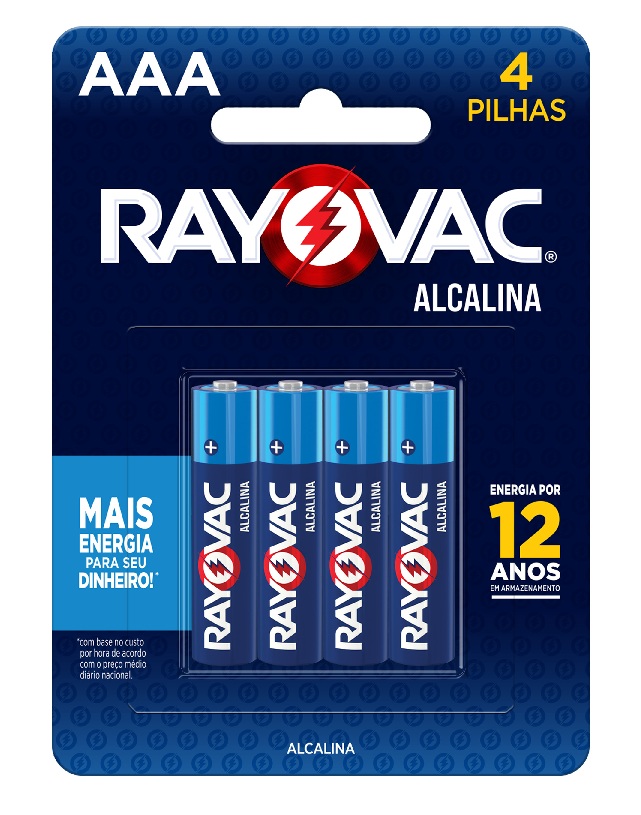 PILHA ALCALINA RAYOVAC AAA4  C/04 UND   -   ENERGIZER