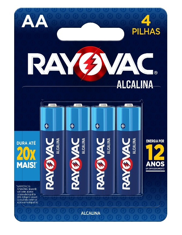 PILHA ALCALINA RAYOVAC AA4  C/04 UND   -   ENERGIZER