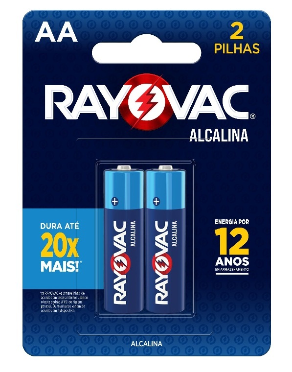 PILHA ALCALINA RAYOVAC AA2  C/02 UND  SM-48   -   ENERGIZER