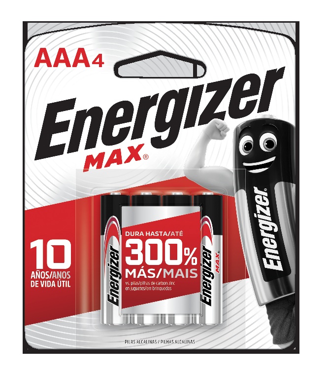 PILHA ALCALINA MAX AAA4  C/04 UND   -   ENERGIZER