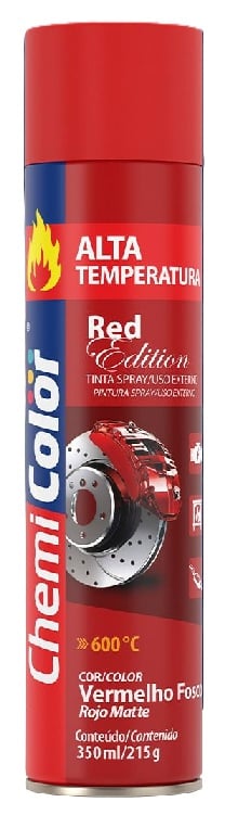 CHEMICOLOR ALTA TEMP VERMELHO FC      350ML  SPRAY  -  BASTON