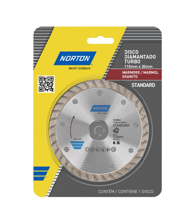 DISCO CORTE STANDARD TURBO - 110X20 MM - NORTON